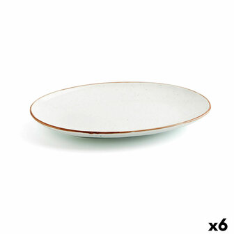 Serveerschaal Ariane Terra Ovalen Keramisch Beige (&Oslash; 32 cm) (6 Stuks) 1