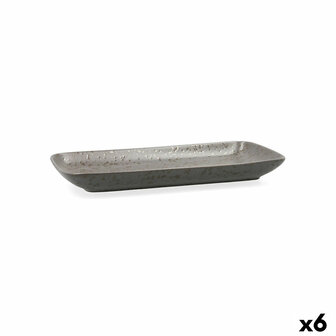 Serveerschaal Ariane Oxide Keramisch Grijs (28 x 14 cm) (6 Stuks) 1