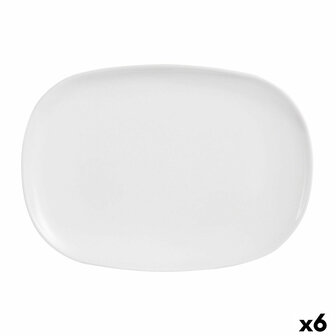 Serveerschaal Luminarc Sweet Line Rechthoekig Wit Glas 35 x 24 cm (6 Stuks) 1