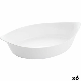 Serveerschaal Luminarc Smart Cuisine Ovalen Wit Glas 6 Stuks 38 x 22 cm 1