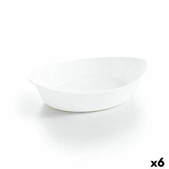 Serveerschaal Luminarc Smart Cuisine Ovalen Wit Glas 25 x 15 cm (6 Stuks) 1