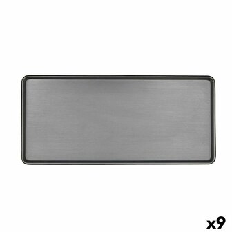 Serveerschaal Bidasoa Gio Grijs Plastic 31,5 x 14,5 cm (9 Stuks) 1