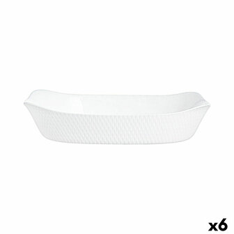 Serveerschaal Luminarc Smart Cuisine Wit Glas 34 x 25 cm (6 Stuks) 1