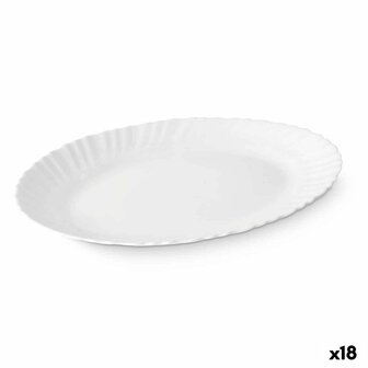 Serveerschaal Wit Glas 34 x 2,5 x 25 cm (18 Stuks) 1