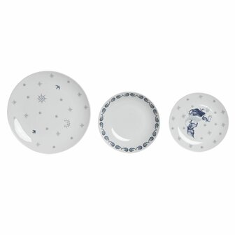 Serviesset DKD Home Decor Blauw Wit Porselein 18 Onderdelen 27 x 27 x 3 cm (2 Stuks) 1