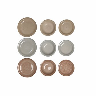 Serviesset DKD Home Decor Bruin Grijs Keramiek 18 Onderdelen 26,5 x 26,5 x 3 cm 1