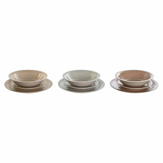 Serviesset DKD Home Decor Bruin Grijs Keramiek 18 Onderdelen 26,5 x 26,5 x 3 cm 3