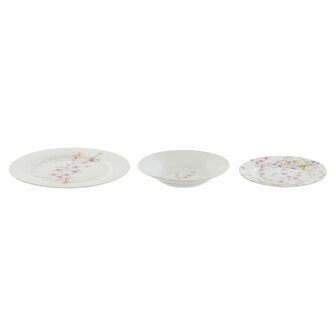 Serviesset Home ESPRIT Wit Groen Roze Porselein 18 Onderdelen 27 x 27 x 2 cm 1