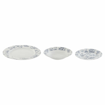 Serviesset Home ESPRIT Blauw Porselein Gebloemd 18 Onderdelen 27 x 27 x 2 cm 1