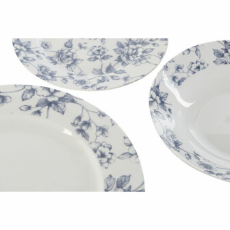 Serviesset Home ESPRIT Blauw Porselein Gebloemd 18 Onderdelen 27 x 27 x 2 cm 2
