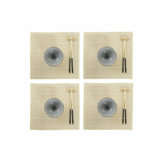 Sushi set DKD Home Decor 14,5 x 14,5 x 31 cm Zwart Keramiek Orientaals (16 Onderdelen) 1