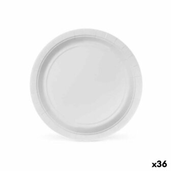 Bordenset Algon 20 cm Wegwerp Wit Karton (36 Stuks) 1