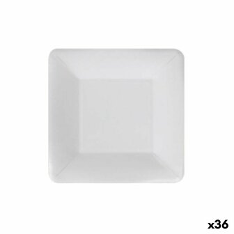 Bordenset Algon Wegwerp Wit Karton Vierkant 18 cm (36 Stuks) 1