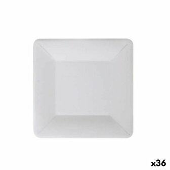 Bordenset Algon Wegwerp Wit Karton Vierkant 18 cm (36 Stuks) 1