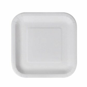 Bordenset Algon Wegwerp Wit Karton Vierkant 23 cm (24 Stuks) 2
