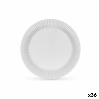 Bordenset Algon Karton Wegwerp Wit (36 Stuks) 1