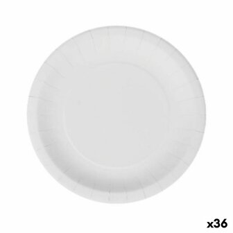 Bordenset Algon Wegwerp Wit Karton 20 cm (36 Stuks) 1