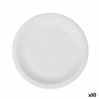 Bordenset Algon Wegwerp Wit Karton 20 cm (10 Stuks) 1