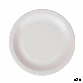 Bordenset Algon Wegwerp Wit Karton 28 cm (36 Stuks) 1