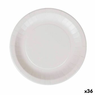 Bordenset Algon Wegwerp Wit Karton 28 cm (36 Stuks) 1