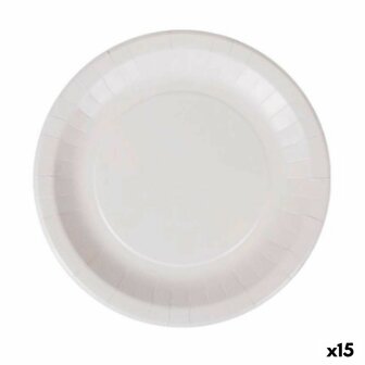 Bordenset Algon Wegwerp Wit Karton 28 cm (15 Stuks) 1