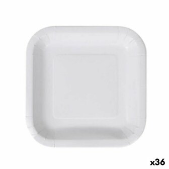 Bordenset Algon Wegwerp Wit Karton 20 cm (36 Stuks) 1