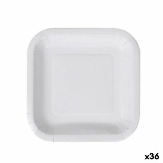 Bordenset Algon Wegwerp Wit Karton 20 cm (36 Stuks) 1