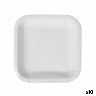 Bordenset Algon Wegwerp Wit Karton 20 cm (10 Stuks) 1