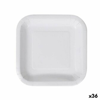 Bordenset Algon Wegwerp Wit Karton 23 cm (36 Stuks) 1