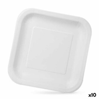 Bordenset Algon Wegwerp Wit Karton 23 x 23 x 1,5 cm (10 Stuks) 1