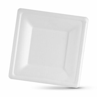 Bordenset Algon Wegwerp Wit Suikerriet Vierkant 20 cm (24 Stuks) 2