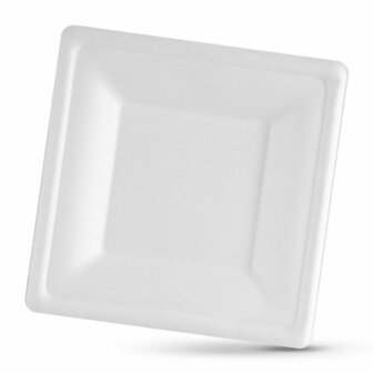 Bordenset Algon Wegwerp Wit Suikerriet Vierkant 26 cm (24 Stuks) 2