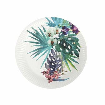 Bordenset Algon Wegwerp Karton Tropisch 8 Onderdelen 23 cm (24 Stuks) 2