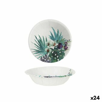 Bordenset Algon Wegwerp Karton Tropisch 6 Onderdelen 450 ml (24 Stuks) 1