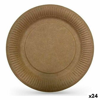Bordenset Algon Wegwerp Kraftpapier 10 Onderdelen 20 cm (24 Stuks) 1