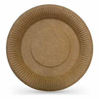 Bordenset Algon Wegwerp Kraftpapier 3 Onderdelen 28 cm (24 Stuks) 2