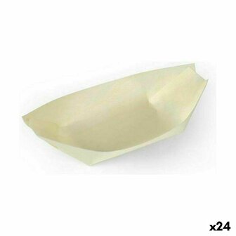 Kommenset Algon Wegwerp Hout 10 Onderdelen 12,5 cm (24 Stuks) 1