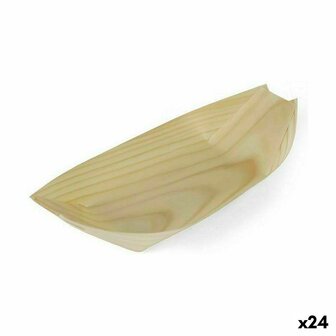 Kommenset Algon Wegwerp Hout 4 Onderdelen 23 cm (24 Stuks) 1