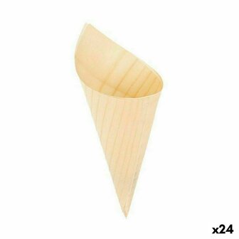 Kommenset Algon Kegels Wegwerp Hout 10 Onderdelen 15,5 cm (24 Stuks) 1