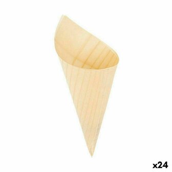 Kommenset Algon Kegels Wegwerp Hout 5 Onderdelen 24 cm (24 Stuks) 1