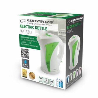 Waterkoker Esperanza EKK018G  Wit Groen Multicolour Plastic 2200 W 1,7 L 2