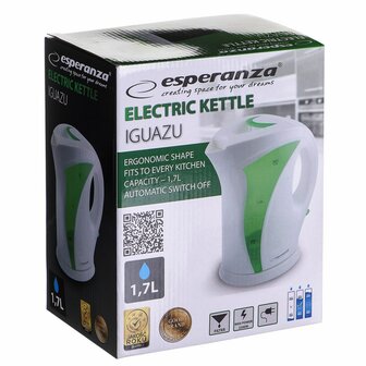Waterkoker Esperanza EKK018G  Wit Groen Multicolour Plastic 2200 W 1,7 L 6