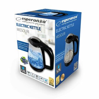 Waterkoker Esperanza EKK024K Zwart Glas Plastic 1500 W 1,7 L 3