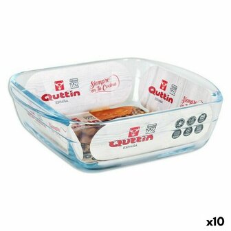 Ovenschaal Quttin 66603 1,1 L Glas Vierkant 1,1 L 19,7 x 16,8 x 5,6 cm (10 Stuks) 1