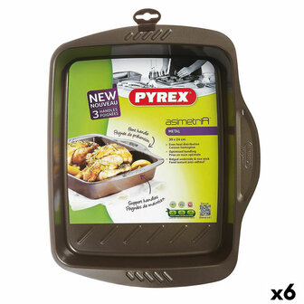 Ovenschaal Pyrex Asimetria Rechthoekig Metaal 30 x 24 cm (6 Stuks) 1