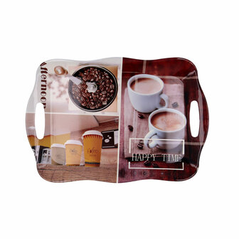 Ontbijtdienblad Quid Habitat Multicolour Plastic 34 x 25 x 2 cm Met handvatten Koffie (12 Stuks) 3