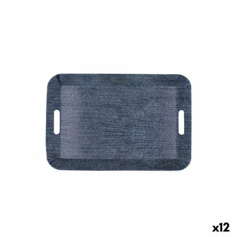 Ontbijtdienblad Quid Habitat Blauw Plastic 33 x 23 x 4 cm Met handvatten Denim (12 Stuks) 1