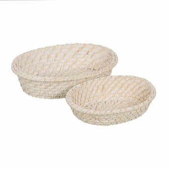 Dienblad Wit Bamboe Rotan 29 x 22 x 7 cm (2 Stuks) 1