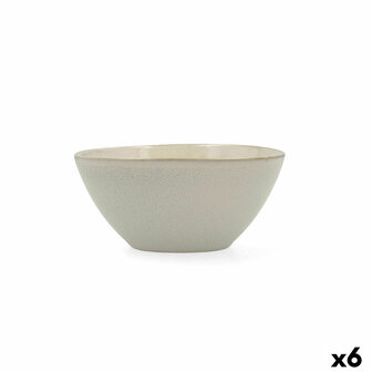Kom Bidasoa Ikonic Keramisch Wit (15,8 x 15 x 7 cm) (Pack 6x) 2