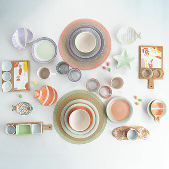 Kom Quid Kaleido Tweekleurig Keramisch Vis 15 x 13 x 4 cm (4 Stuks) 3